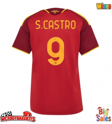 AS Roma Santiago Castro #9 Replica Home Stadium Shirt for Women 2026-27 Short Sleeve